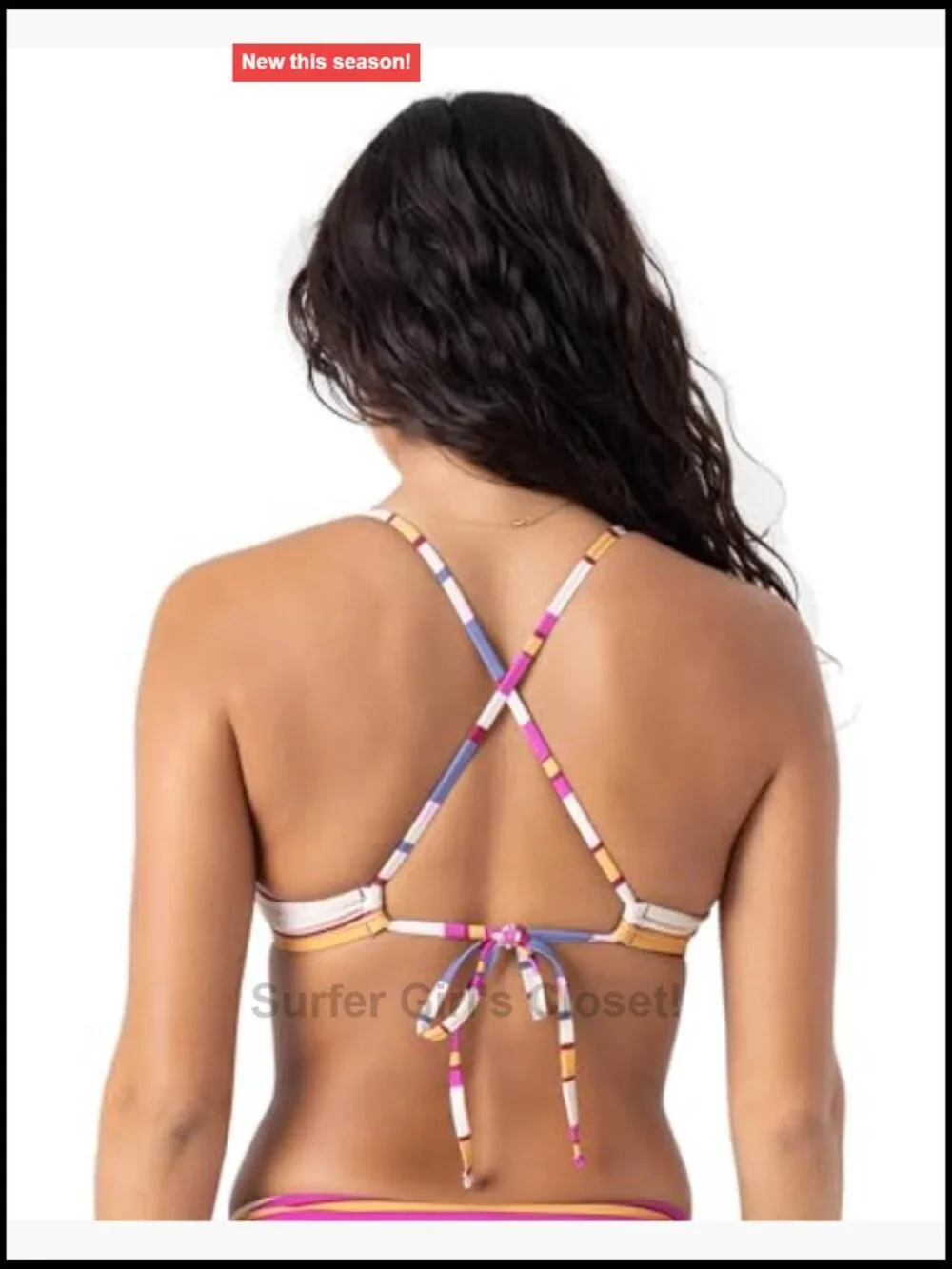 Adjustable Bralette Bikini Top, Quick-Dry, Removable Pads, UPF 50+, Recycled